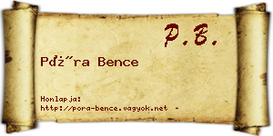 Póra Bence névjegykártya